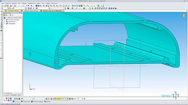 построение детали в компас 3d